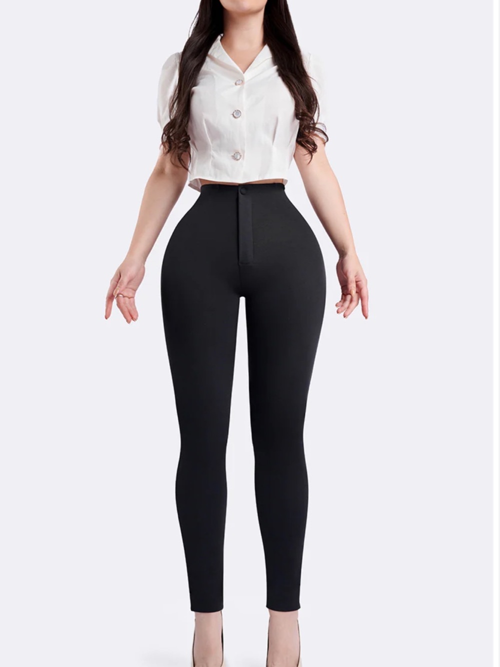 High-Rise Black Sculpting Ponte Leggings - Women's Pants